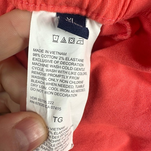 Nautica Mens Pull On Shorts XL Orange Drawstring Pocket Stretch Waistband Casual - Picture 5 of 8